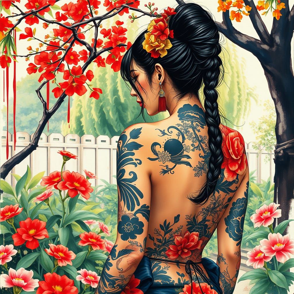 A backless yakuza woman