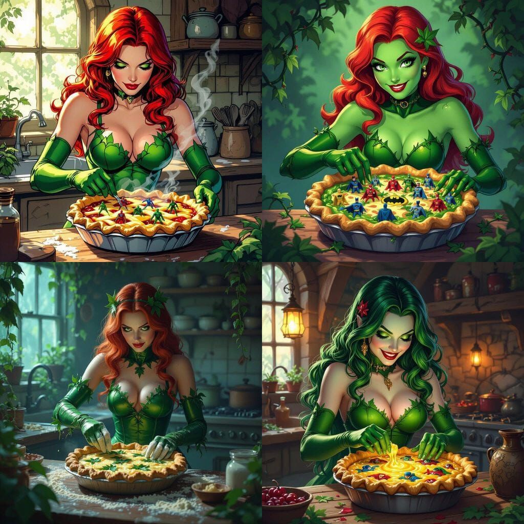 Poison Ivy Prepares a Hero-Filled Pie
