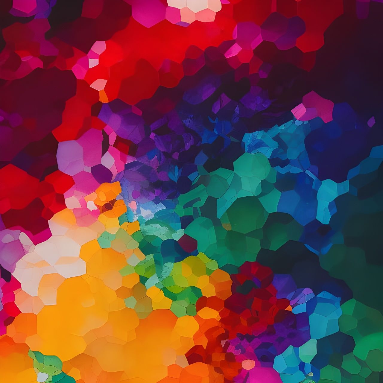 Colorful Crystals in Watercolor Style