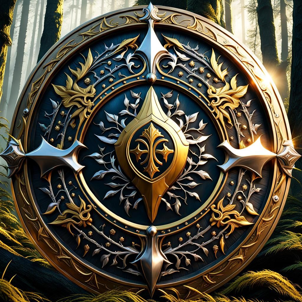 High Elf Shield with the heraldic coat of arms is that of Finwë