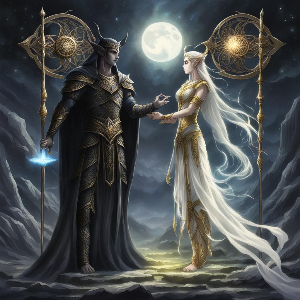 Dark Elf God Meets Light Elf Goddess