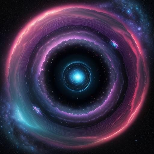 Spectacular Galaxy with Nebula in Abstract Expressionism Sty...