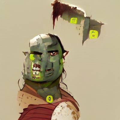 Fierce Half-Orc Warrior Ready for Battle