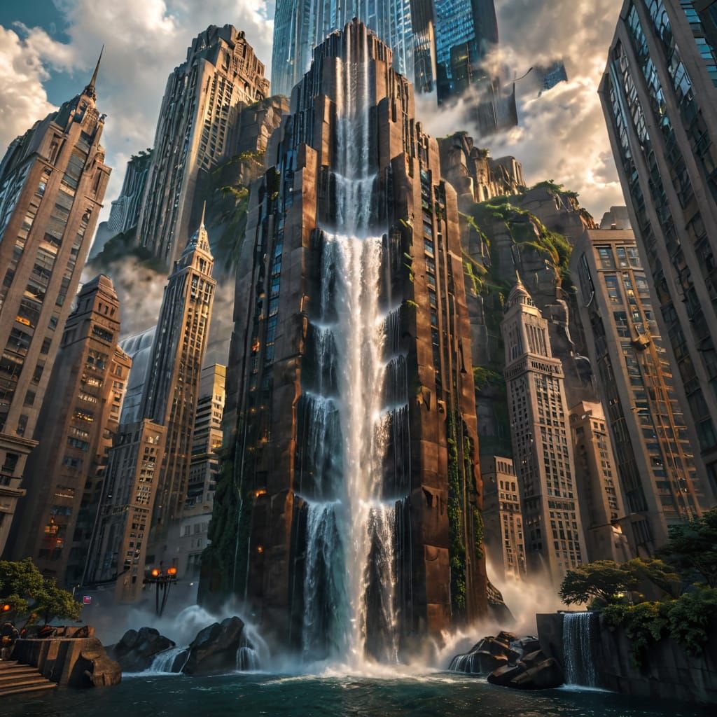 Skyscraper waterfall