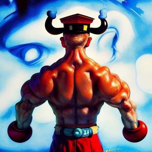 Hyperrealistic Popeye Portrait in Horror Art Style