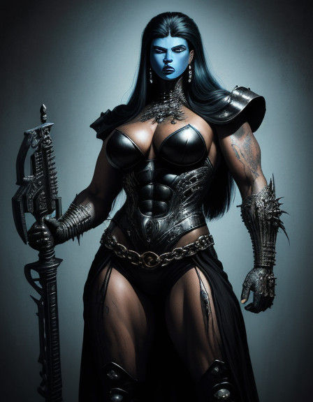 Medium shot. Marge Simpson.Exceptional hair and impressive m...