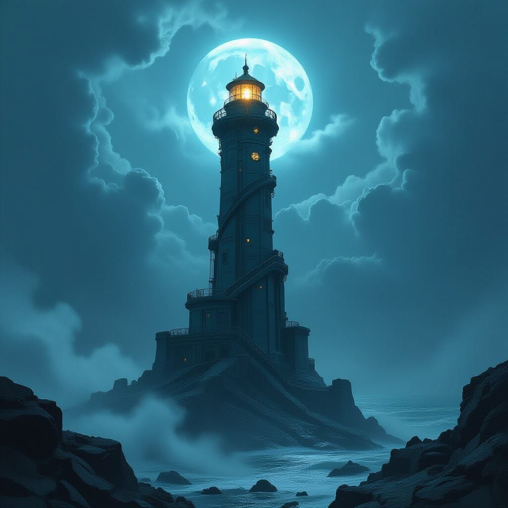 Cybertronian Lighthouse on War-Torn Coast