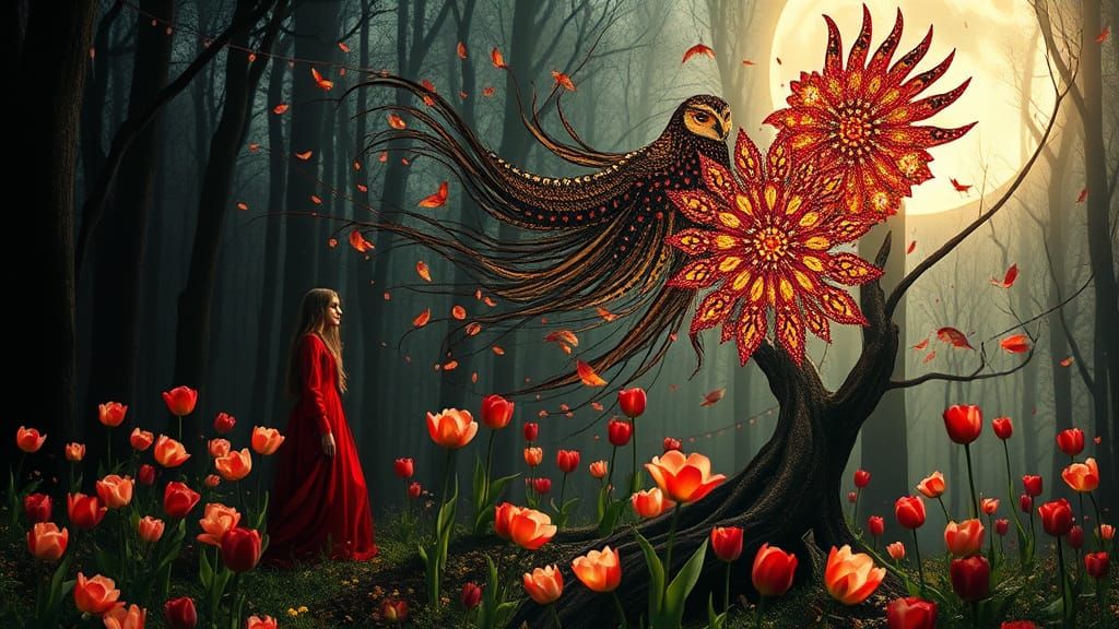 Flower Goddess Rising: A Whimsical Klimt-Inspired Vision