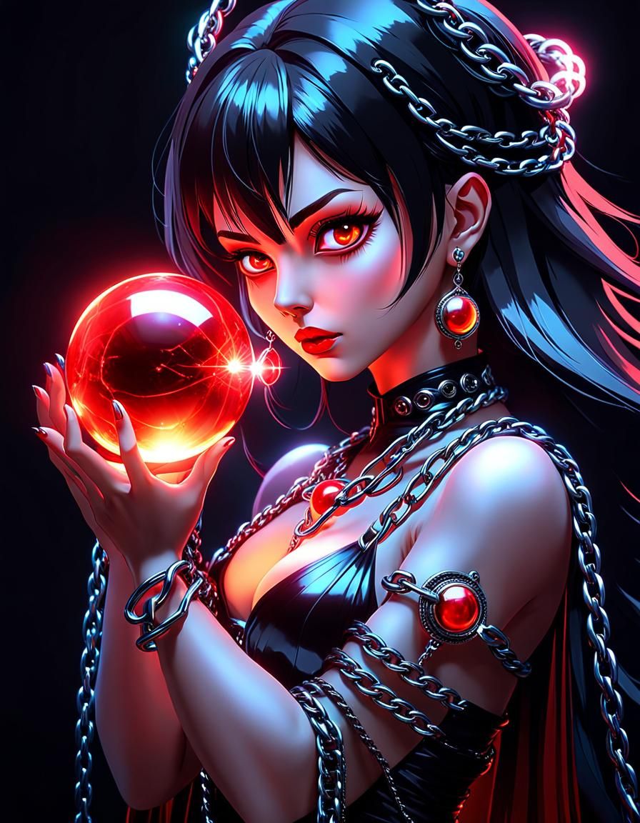 Ethereal Sorceress Portrait in Dark Fantasy CGI