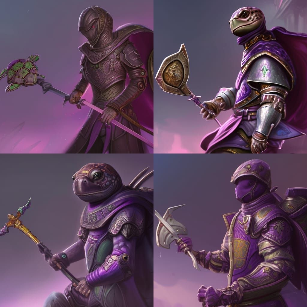 Armored Turtle Warrior in Detailed Matte Painting