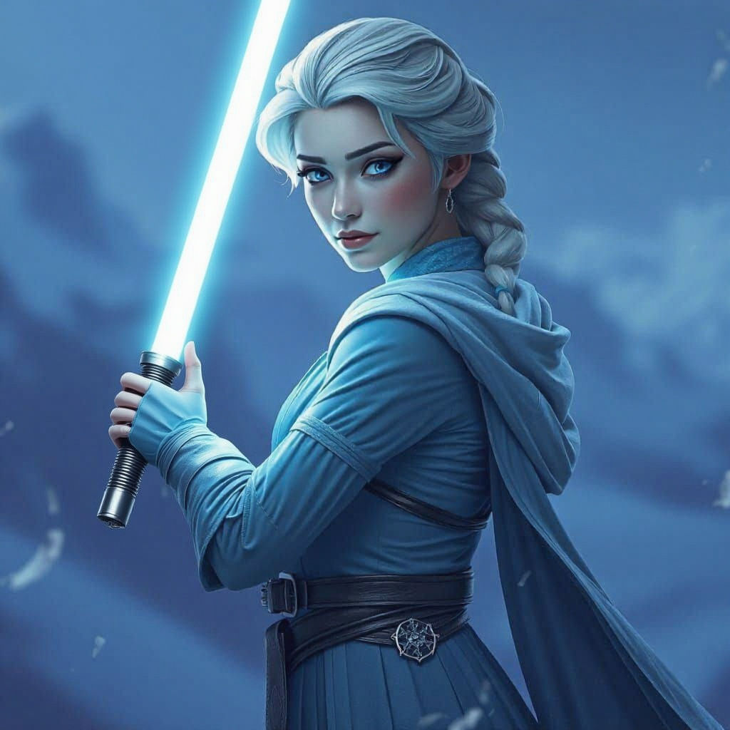 Elsa as a Jedi Knight