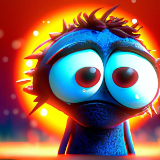 Emo Character in Pixar-Style 3D Digital Art