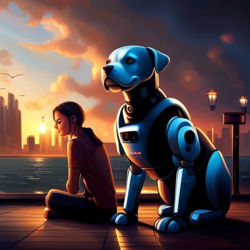 Hyperrealistic Robotic Puppy with Human Friend