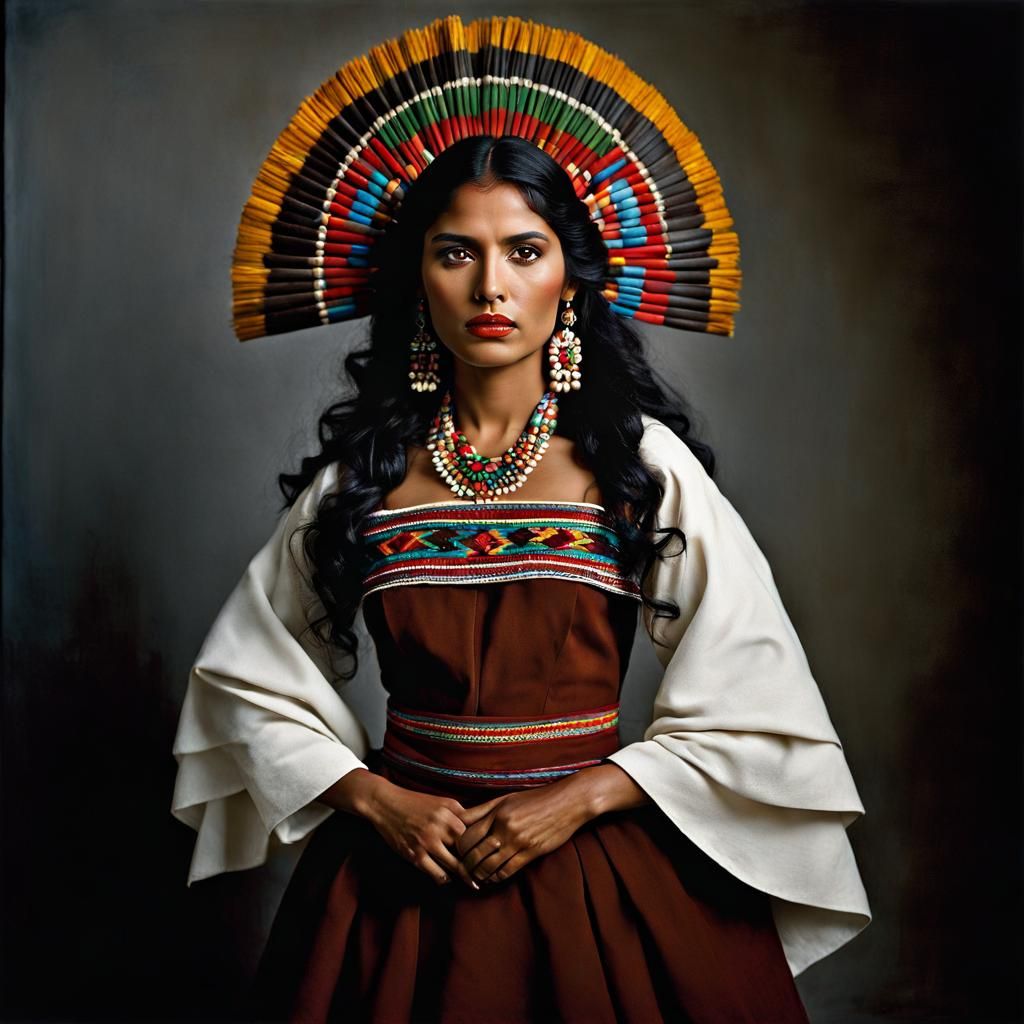 Striking Portrait of Indigenous Mexican Woman