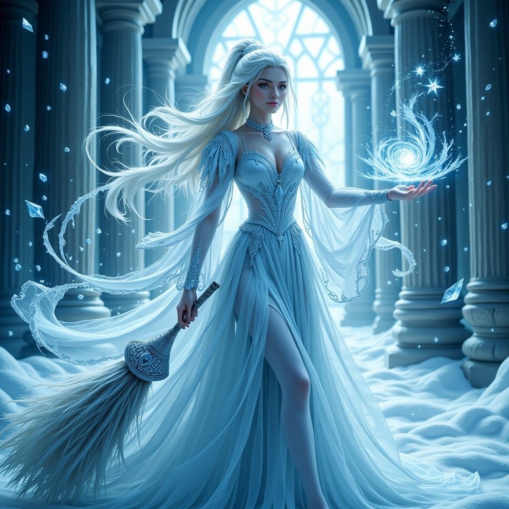 Luna Lovegood as Ice Witch with Frost Magic