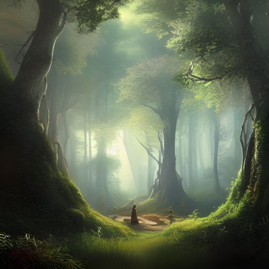 Epic Forest Landscape Digital Matte Painting