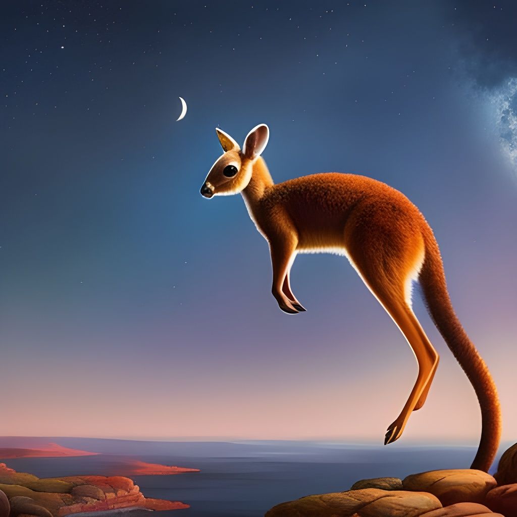Kangaroo on Australia Map: Detailed Digital Illustration