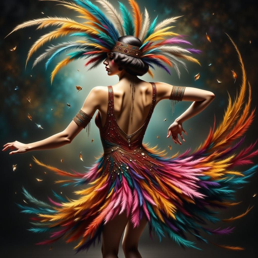 Flapper Girl Dancing in 1920s Style