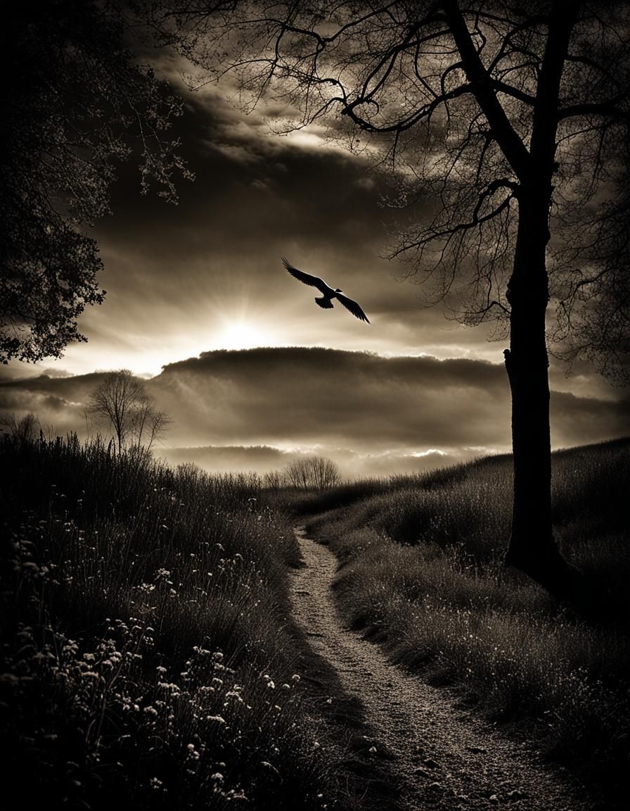 Evocative Shadow Photograph in Dramatic Lighting