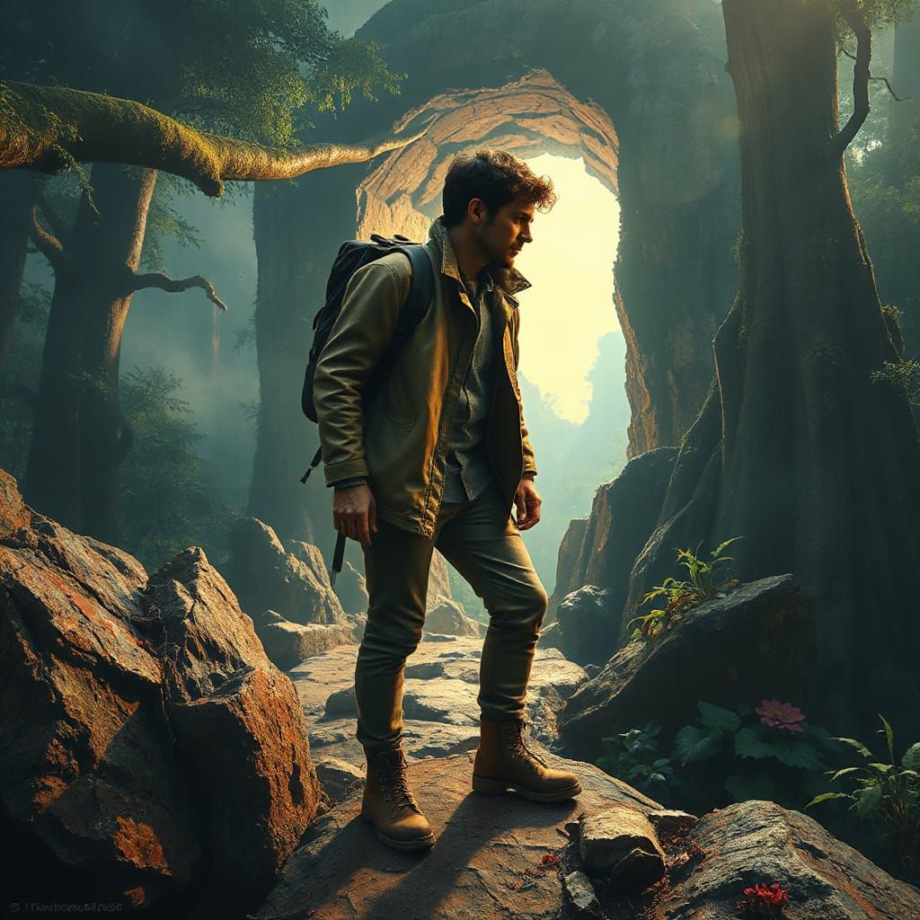 Time Traveler Finds Portal to Alien Jungle as Surreal Oil Pa...