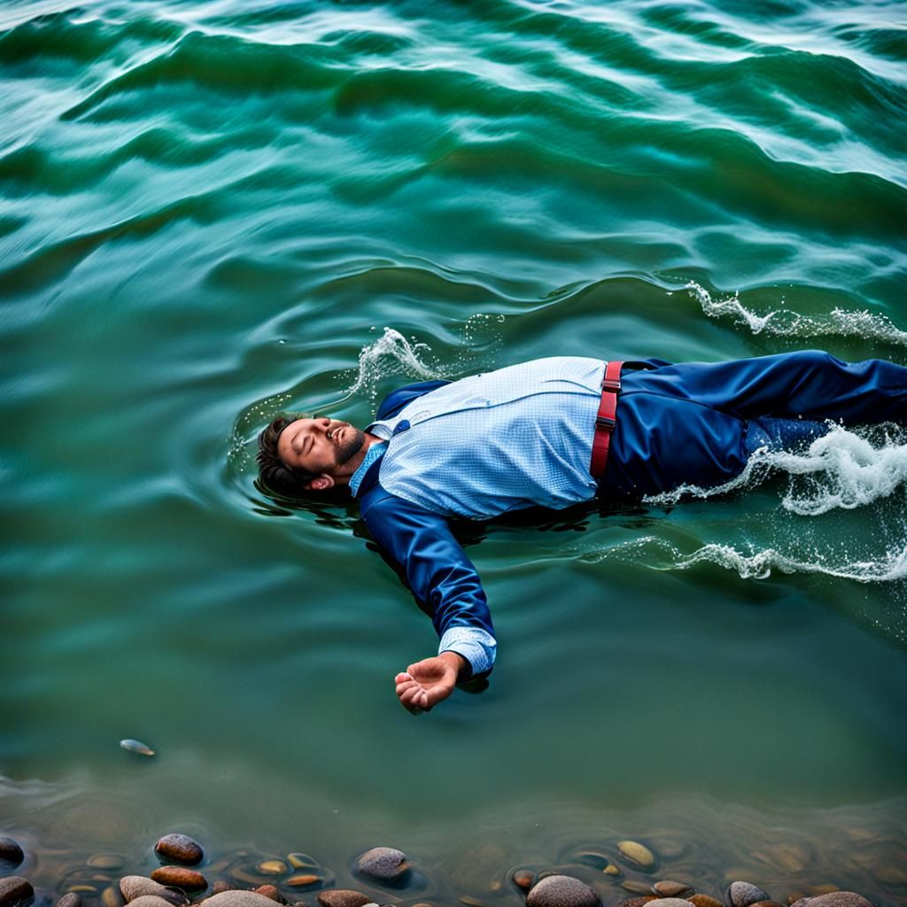 Surreal Dream: Sleeping Submerged in Water