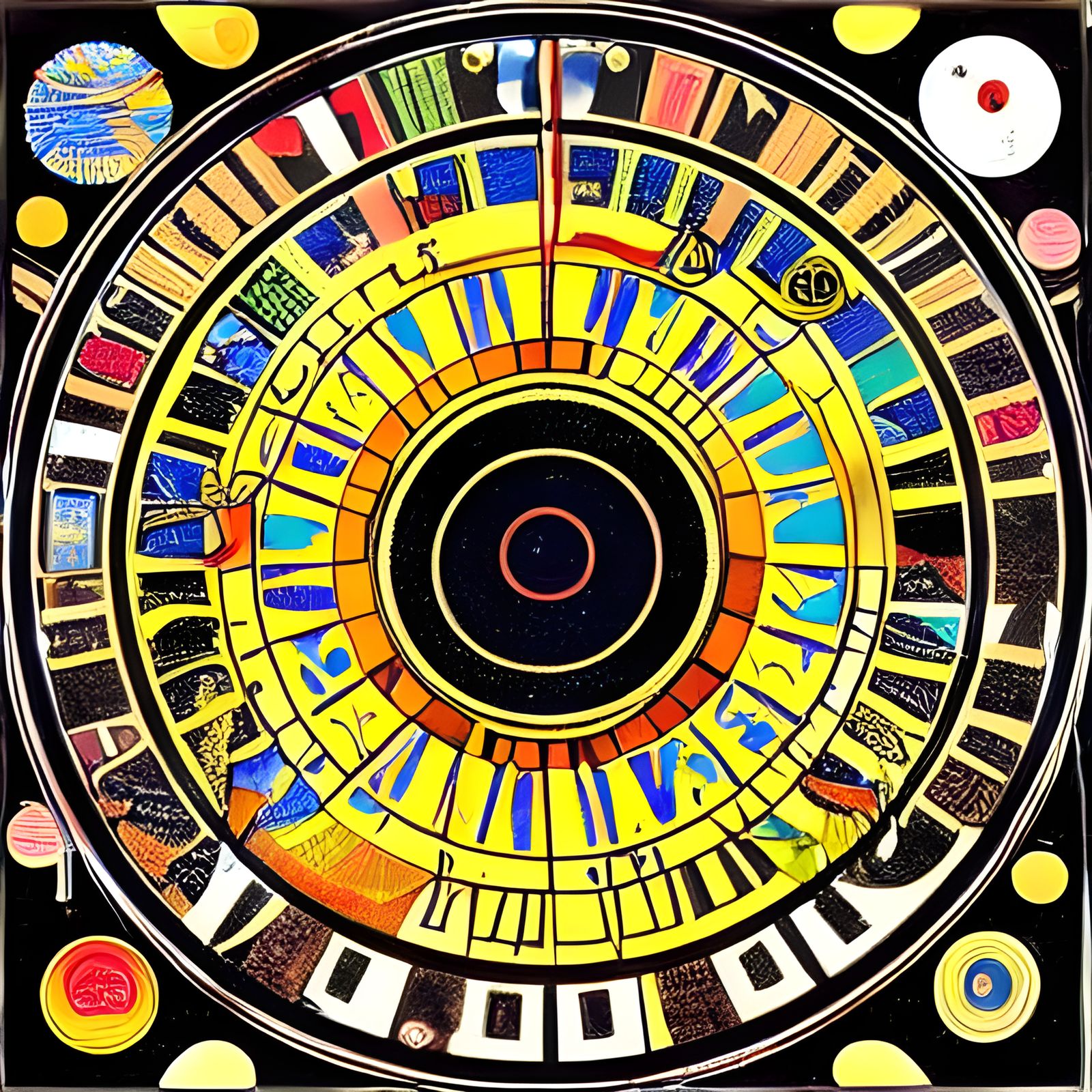 Afrofuturist Orrery with Rainbow, Inspired by Makowski