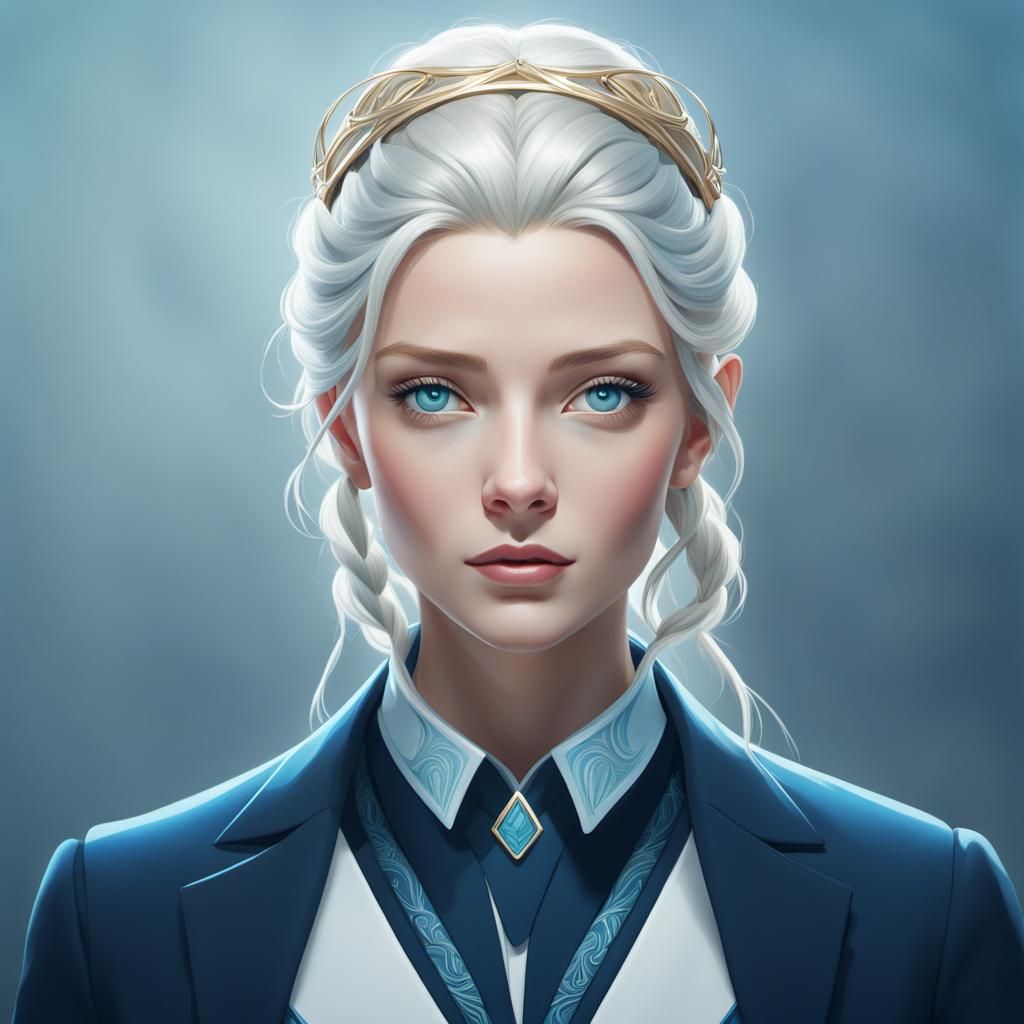 Art Nouveau Anime Portrait of Nordic Woman