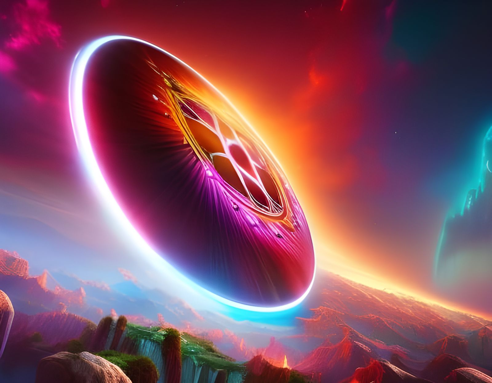 Pleiadian Ship Breaking Through the Atmosphere