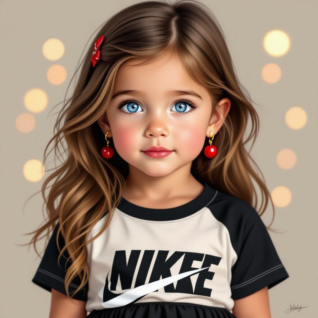 Hyperrealistic Portrait of a Young Girl in Casual Wear