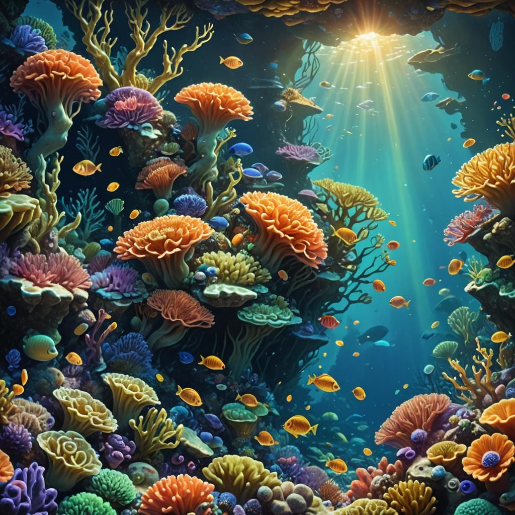 Vibrant Coral Reef Scene in Unreal Engine