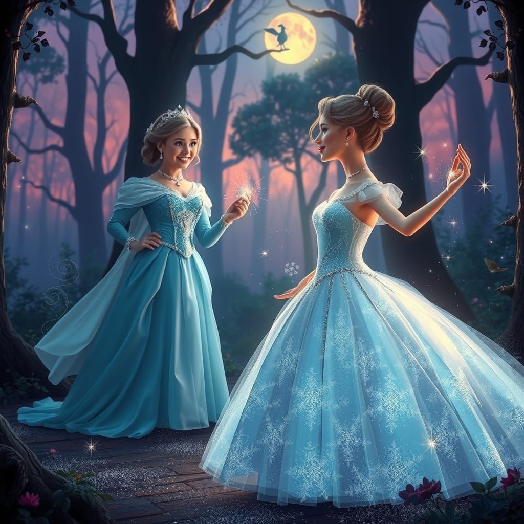 Cinderella's Enchanted Transformation in Magical Forest