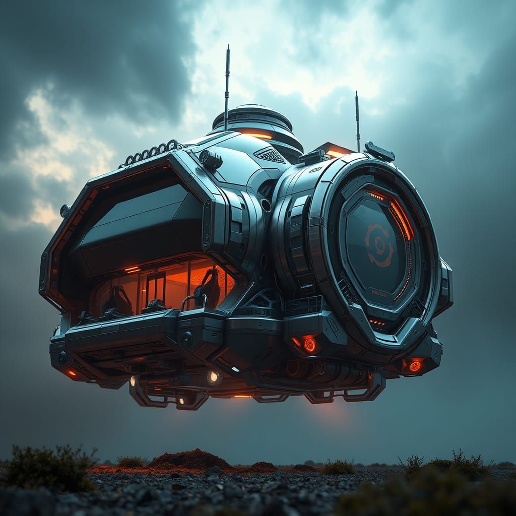 Futuristic Sci-Fi Flying House in 8K