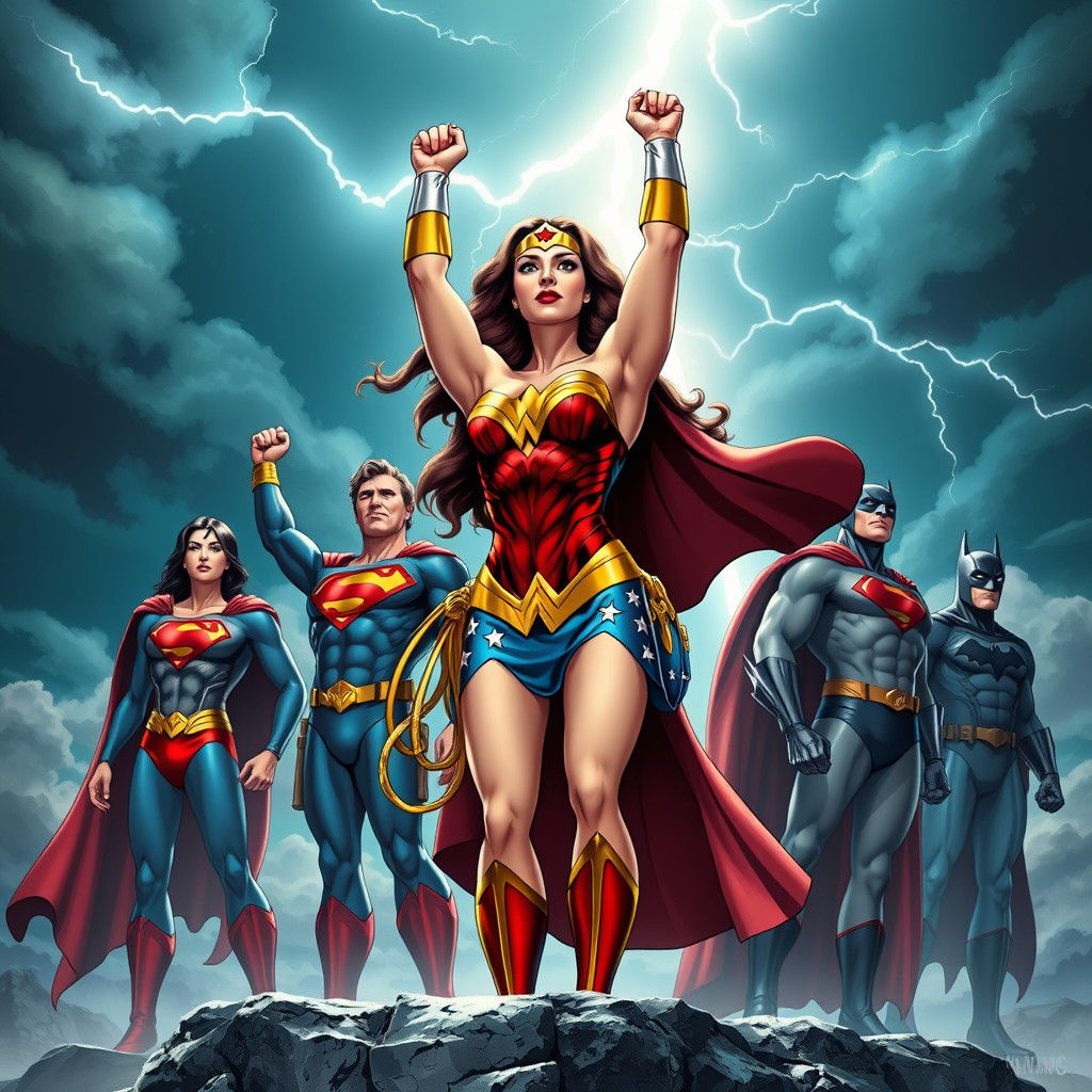 Wonder Woman and Justice League Victory Pose