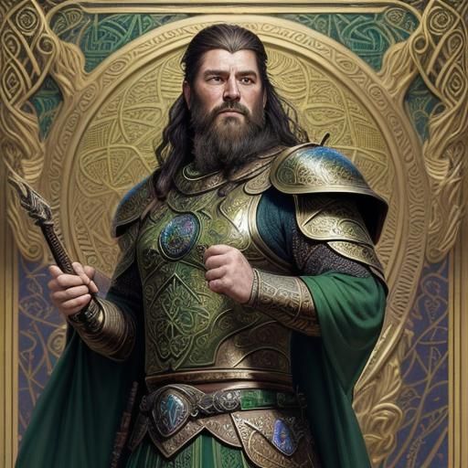 Regal Celtic Warrior with Mystical Staff