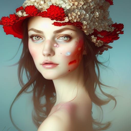 Beautiful Fly Agaric Portrait in Hyperdetailed Style