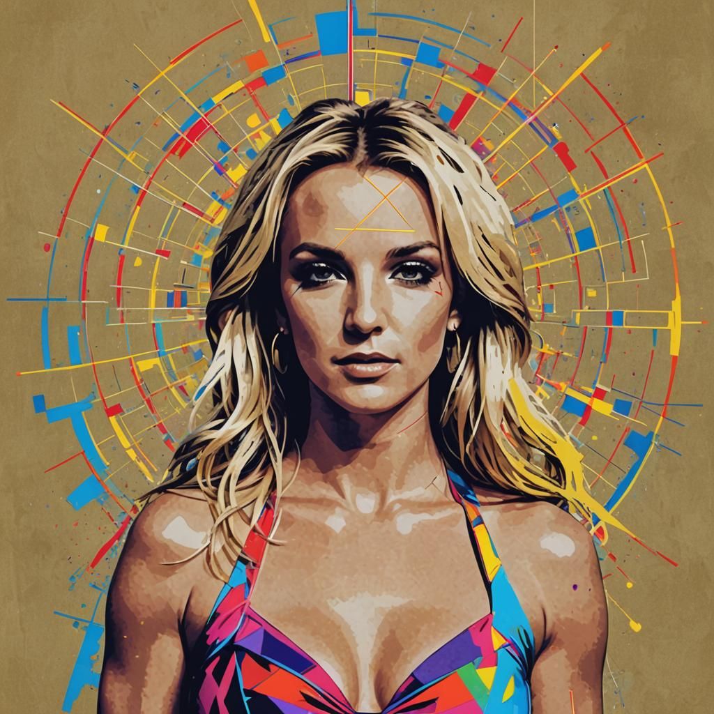 Britney Spears in Pop Art Style Screen Print