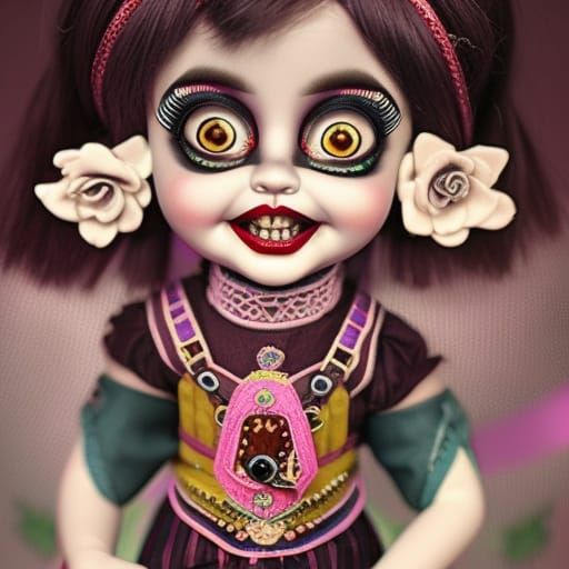Gothic Vampire Cabbage Patch Doll in Playroom