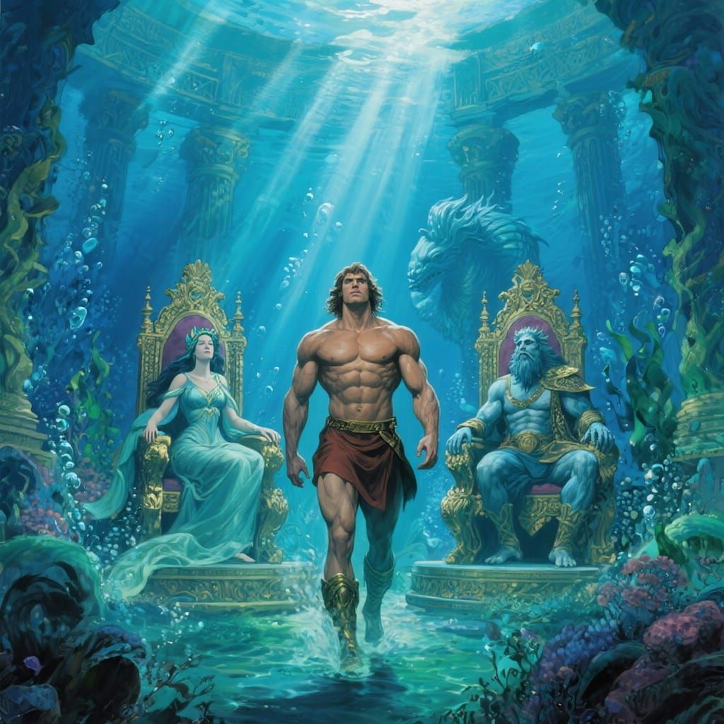 Theseus Enters Poseidon's Majestic Underwater Kingdom
