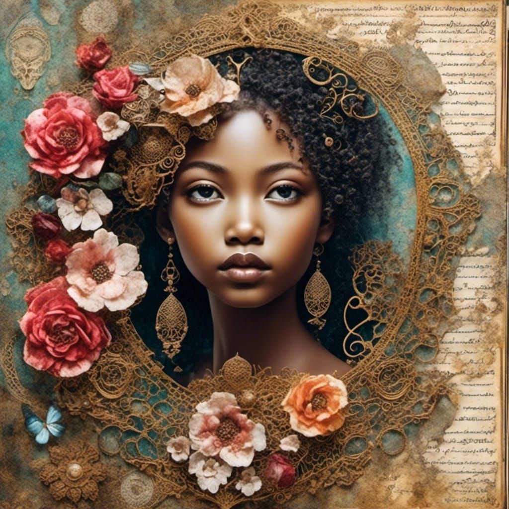 Mixed Media Scrapbook Page with Family Photos