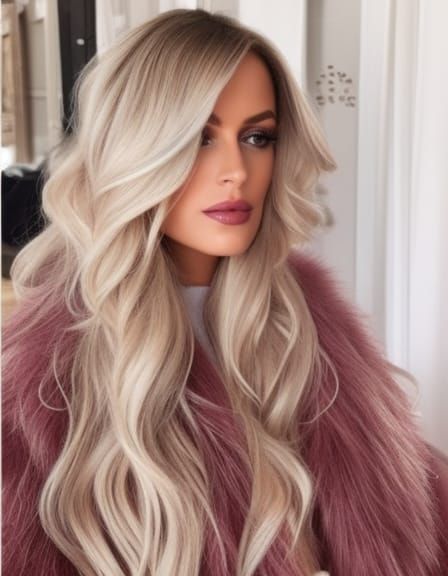 Beautiful Woman with Long Hair in Mirror