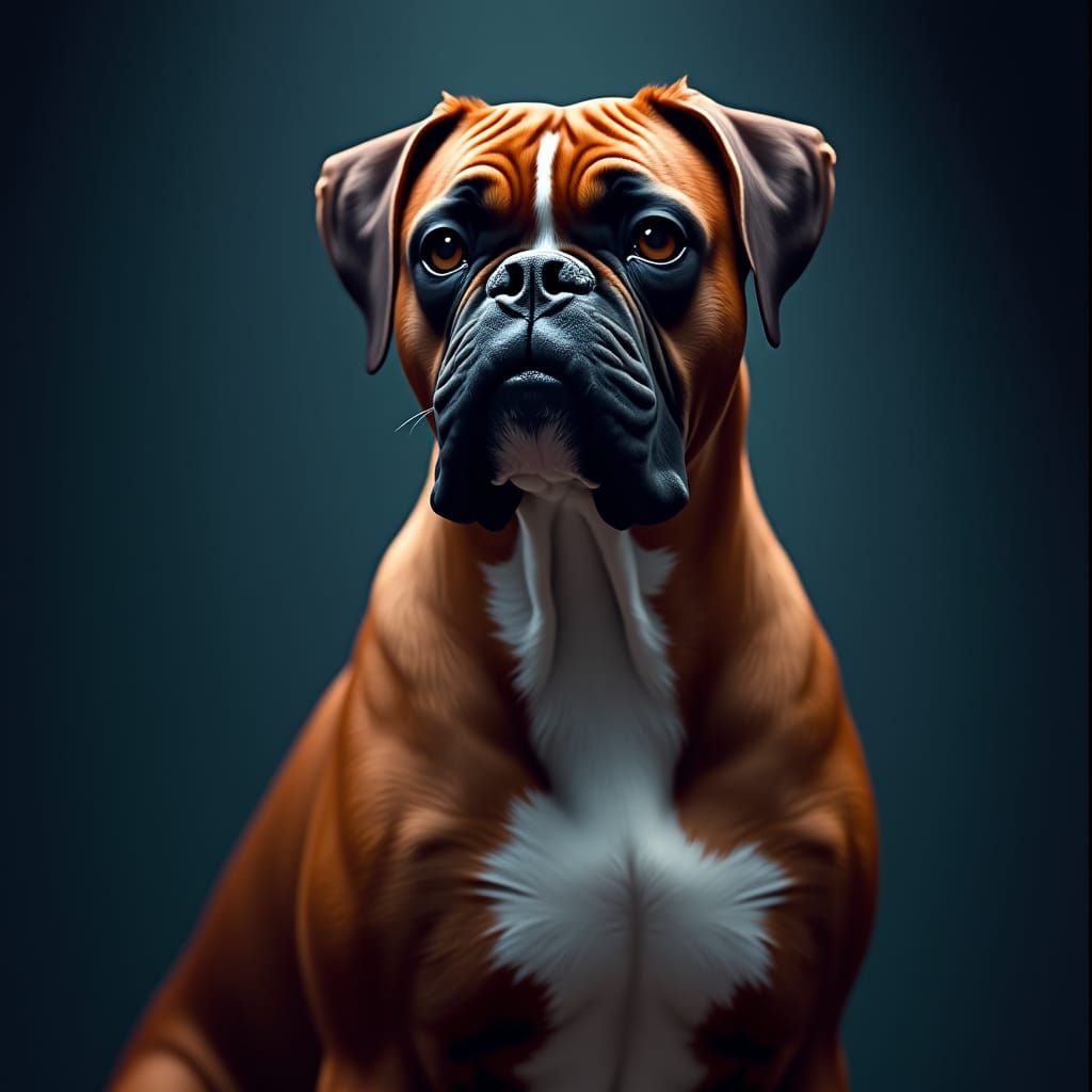 Majestic Boxer Dog Concept Art in 8k Resolution