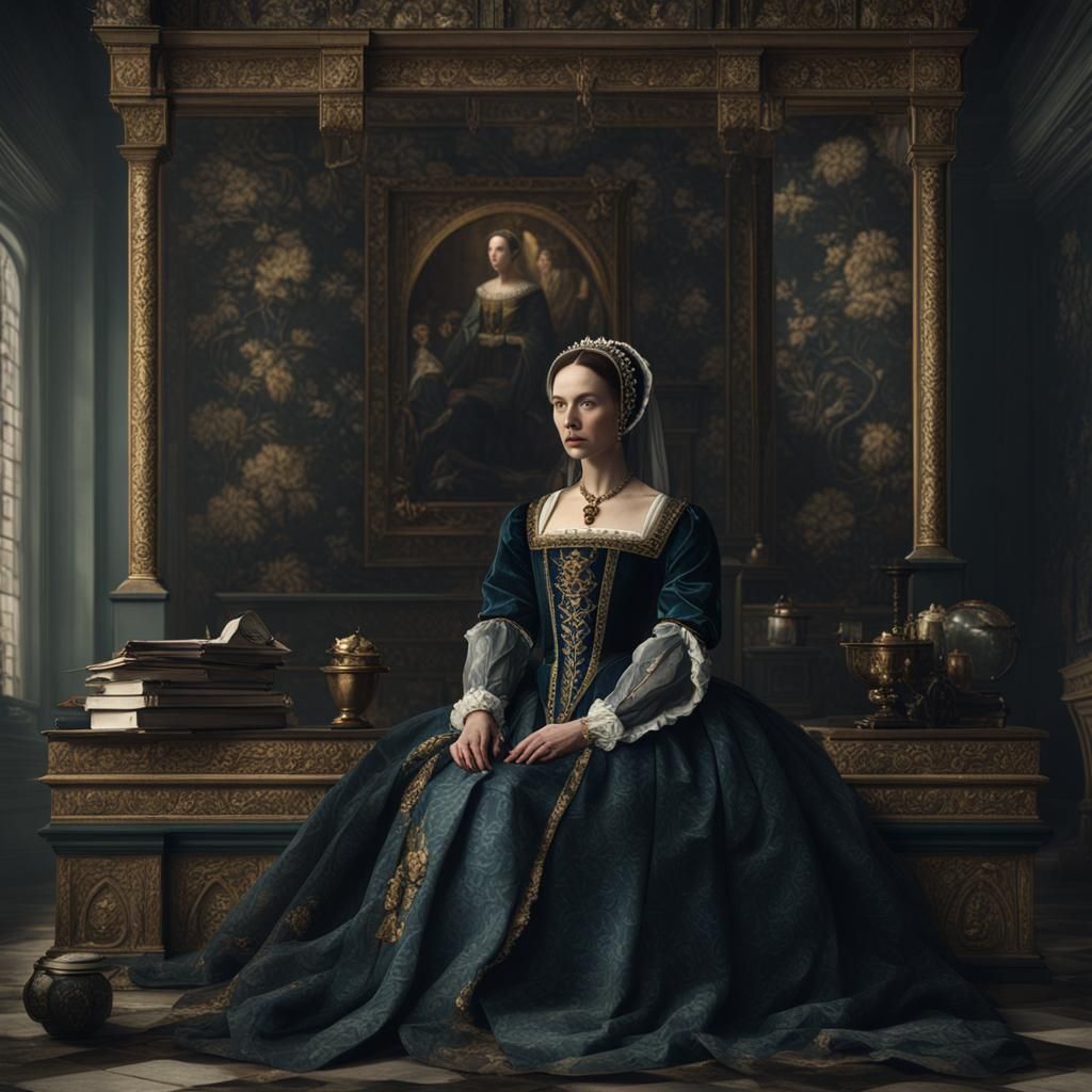 Anne Boleyn Portrait in Classical Painting Style