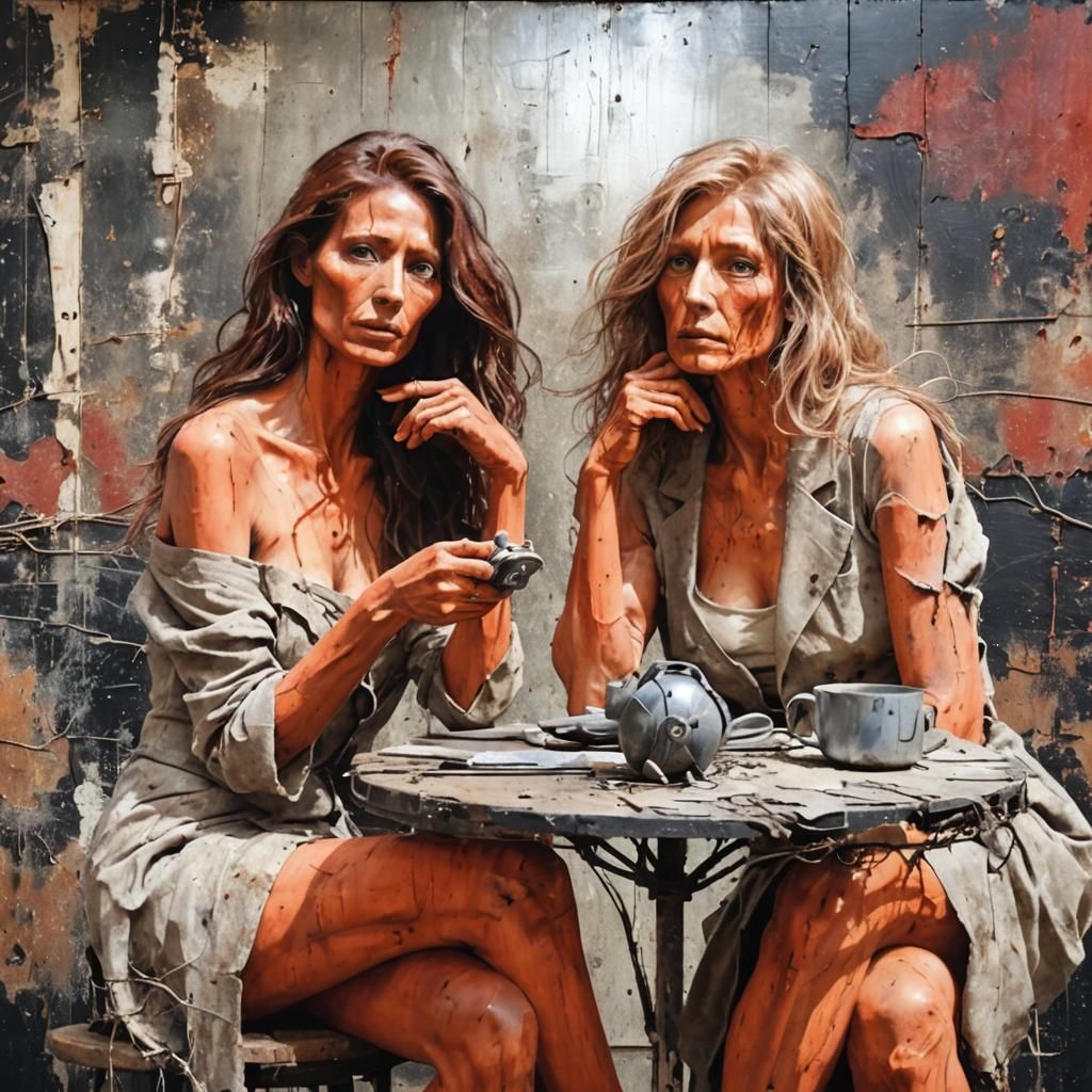 Post-Apocalyptic Decay: Haunting Figure in Eerie Realism