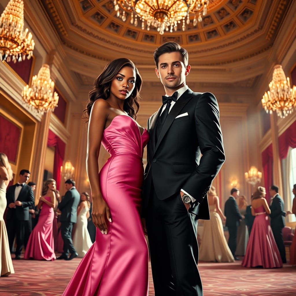 Sophisticated Ballroom Scene in Vibrant Colors