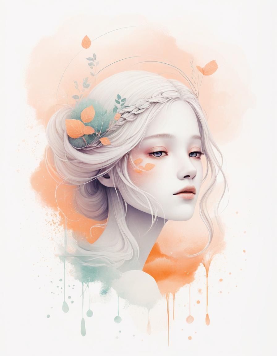 Minimalist Ethereal Apricot Art