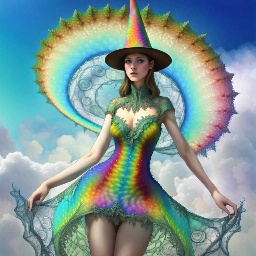 Rainbow Witch Feast in Backlit Fractal Forest