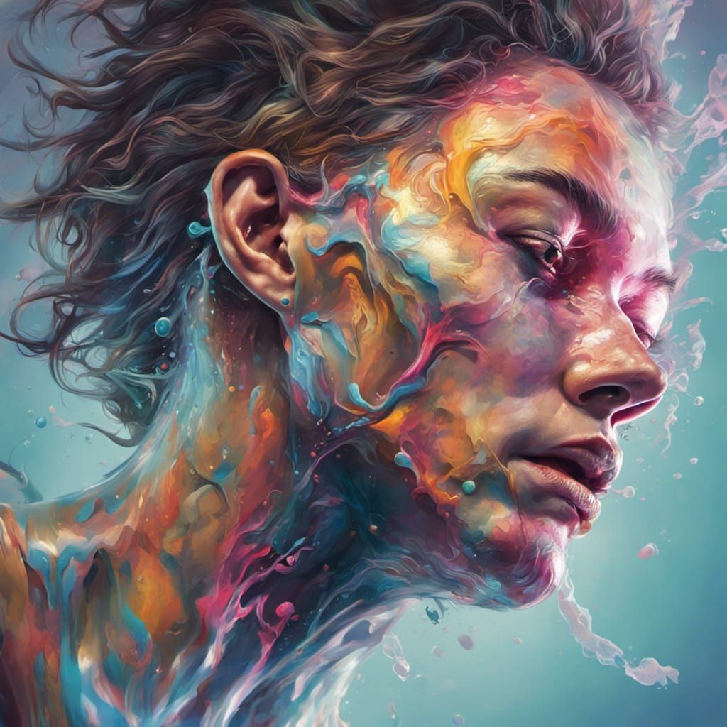 Hyperrealistic Vaporeon in Splash Art Style