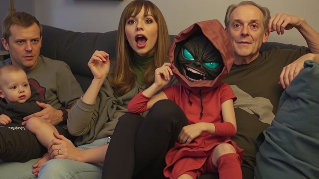 Hideous Monster Family in Gothic Horror Style