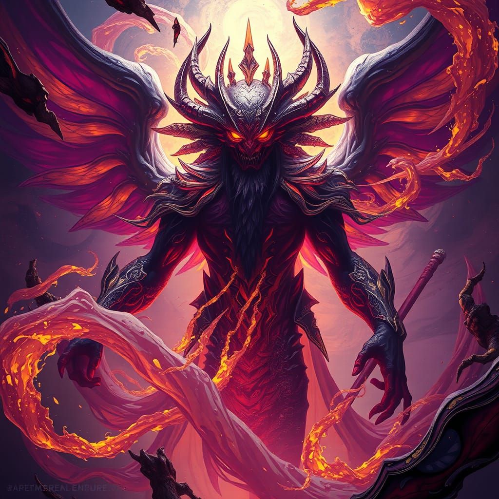 Majestic Being in Ethereal Chaos: Dark Fantasy Art