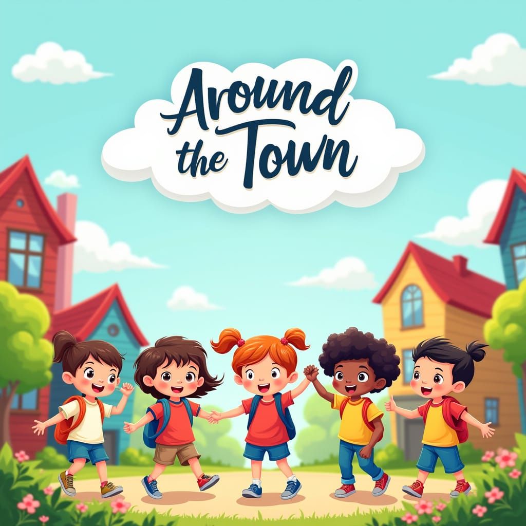 Cheerful Town Adventure for Preschoolers in Vibrant Colors